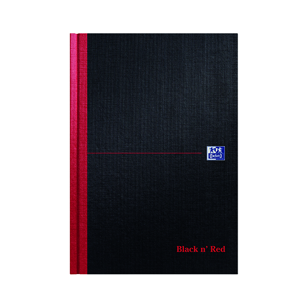 Black n' Red Ruled Casebound Hardback Notebook 192 Pages B5 (5 Pack) 400082917