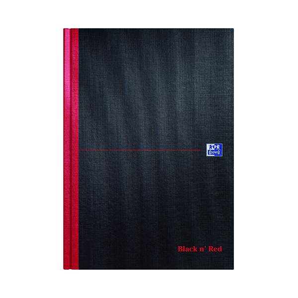 Ruled Black n' Red Smart Ruled Casebound Hardback Notebook A4 100080428