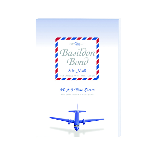 Basildon Bond Blue Airmail Writing Pad 148 x 210mm (10 Pack) 100104698