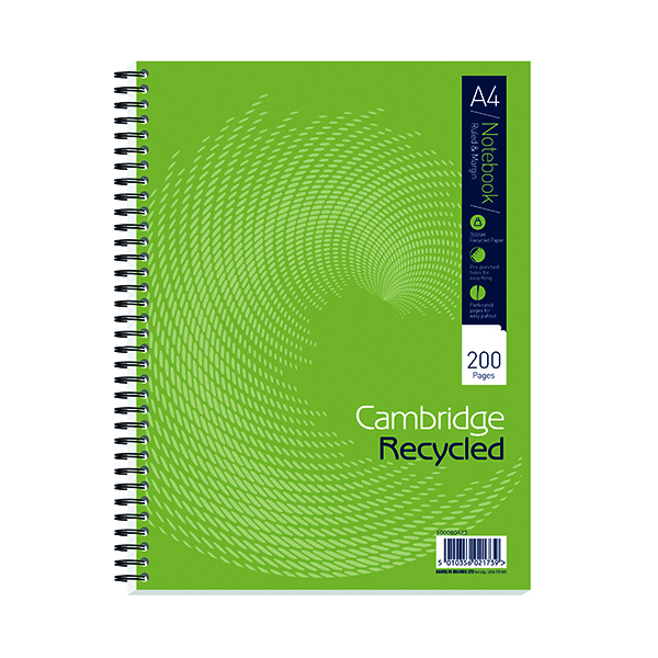 Cambridge Recycled Ruled Wirebound Notebook 200 Pages A4+ (3 Pack) 100080423
