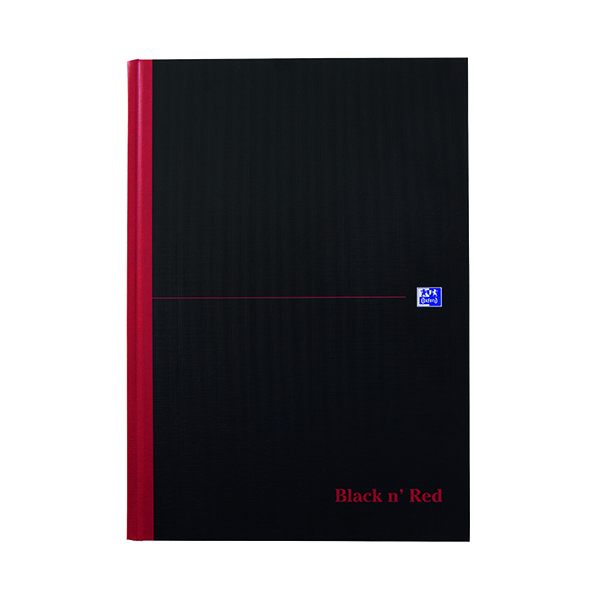 Ruled Black n' Red Feint Ruled Casebound Hardback Notebook Ruled A4 (5 Pack) 100080446