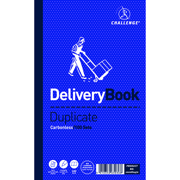 Duplicate Challenge Carbonless Duplicate Delivery Book 100 Sets 210x130mm (5 Pack) 100080470