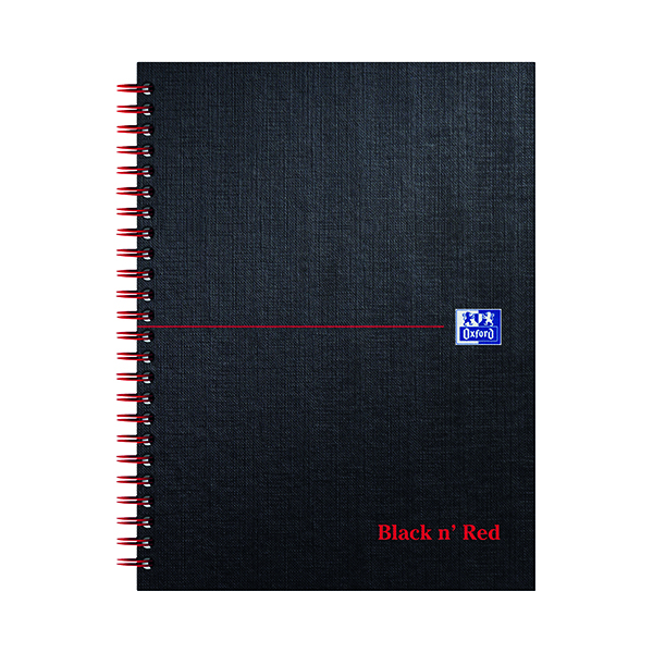 A5 Black n' Red Smart Ruled Wirebound Hardback Notebook 140 Pages A5+ (5 Pack) 846354904