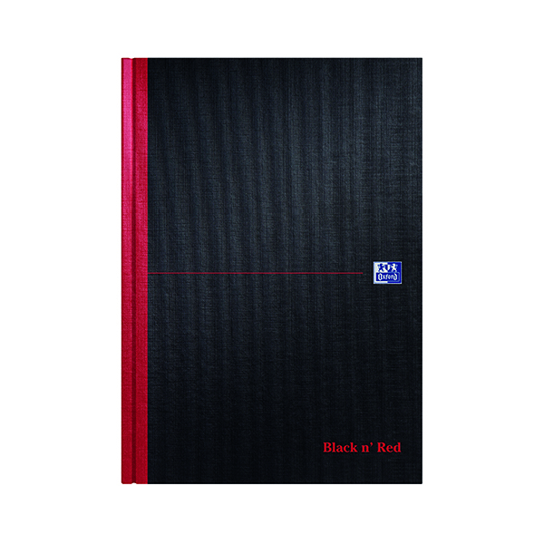Black n' Red A4 Casebound Hardback Single Cash Book 192 Pages (5 Pack) 100080537