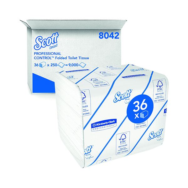Scott Toilet Tissue Refills 250 Sheets Bulk (36 Pack) 8042