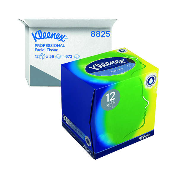 Facial Tissues Kleenex Balsam Facial Tissues Cube 56 Sheets (12 Pack) 8825