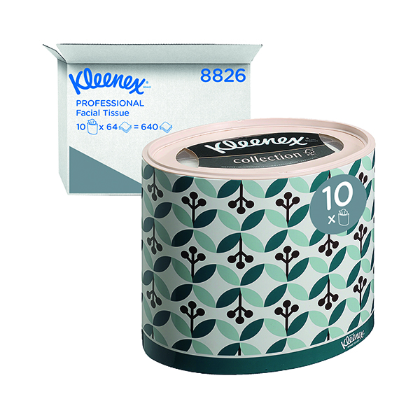 Facial Tissues Kleenex Facial Tissues Oval Box 64 Sheets (10 Pack) 8826