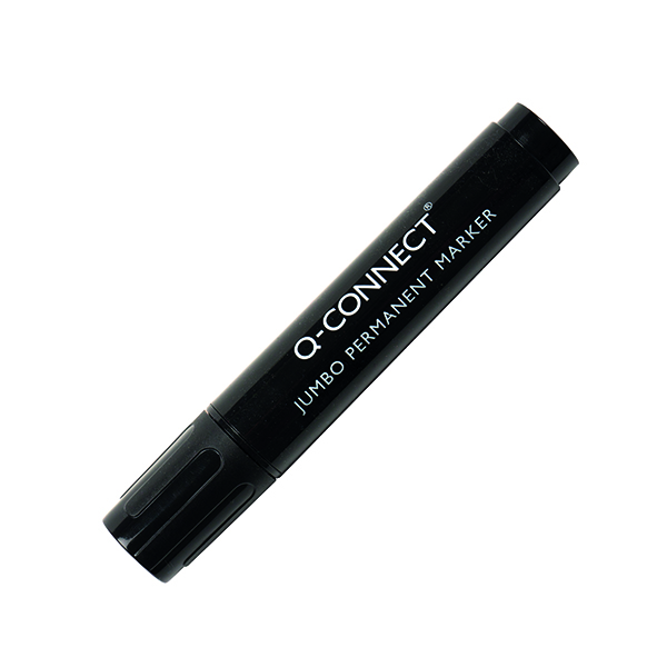 Chisel Tip Q-Connect Jumbo Permanent Marker Pen Chisel Tip Black (10 Pack) KF00270