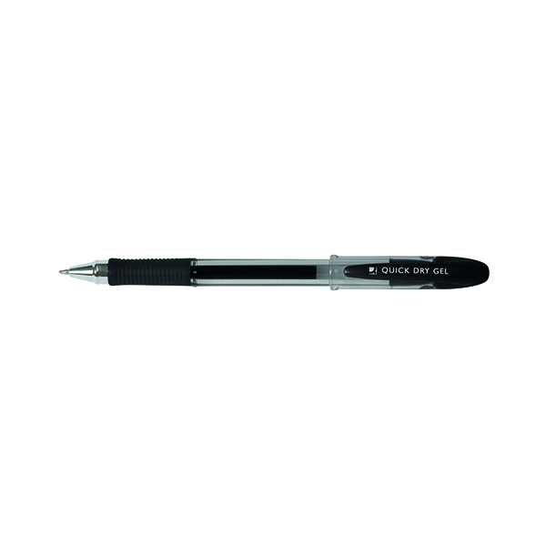 Q-Connect Quick Dry Gel Pen Medium Black (12 Pack) KF00678