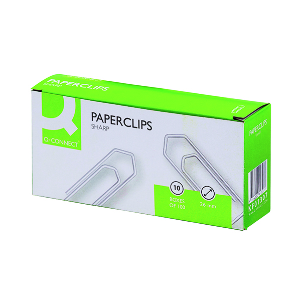 Q-Connect Paperclips No Tear 26mm (1000 Pack) KF01307Q