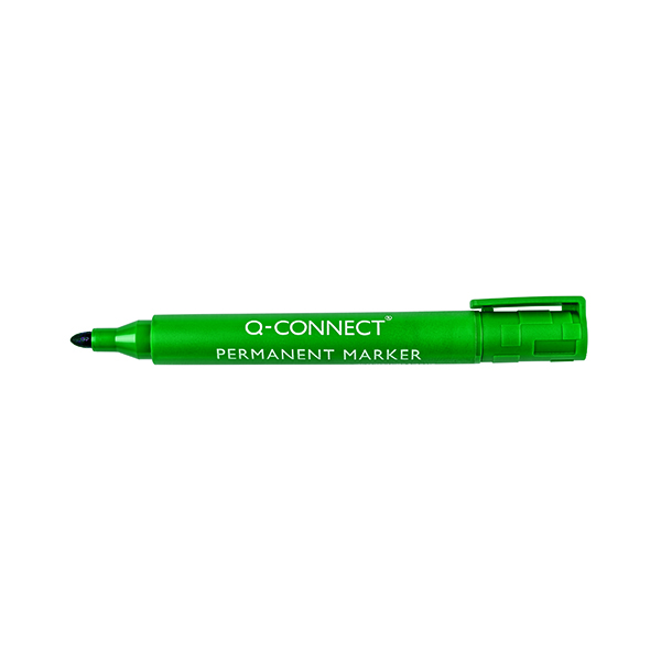 Bullet Tip Q-Connect Permanent Marker Pen Bullet Tip Green (10 Pack) KF01773