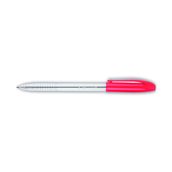 Q-Connect Grip Stick Ballpoint Pen Medium Red (20 Pack) KF02459