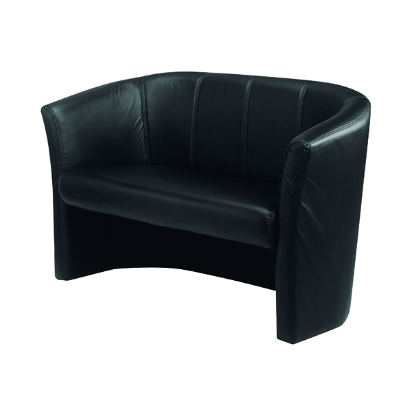 Reception Chairs Avior Black 2 Seat Vinyl Tub Sofa KF03528