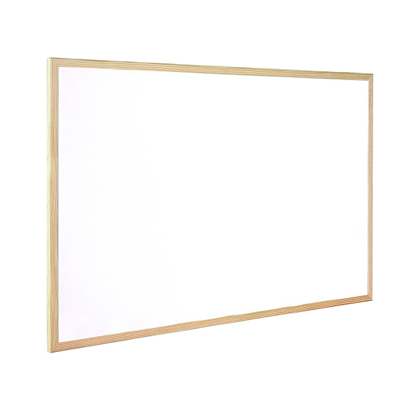 Non-Magnetic Q-Connect Wooden Frame Whiteboard 900x1200mm KF03572