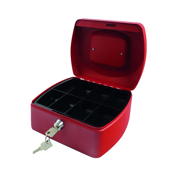 Cash Q-Connect Cash Box 8 Inch Red KF04249