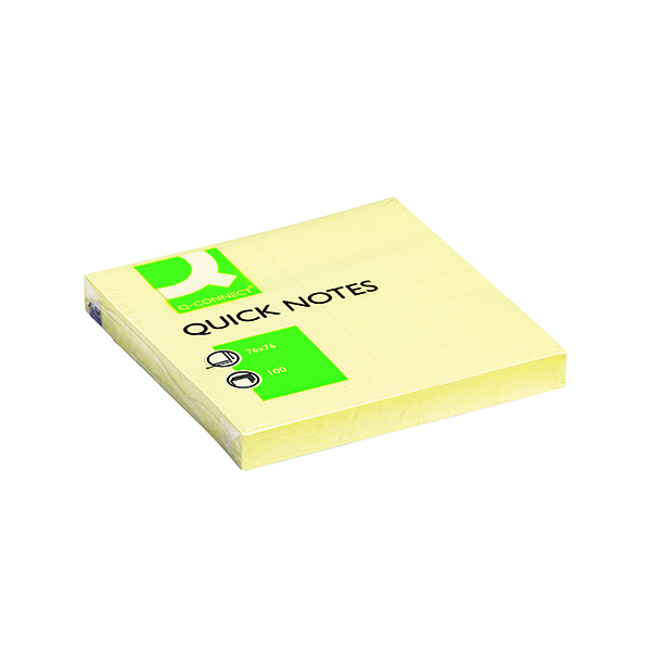 Yellow Standard Sizes Q-Connect Quick Notes 76 x 76mm Yellow (12 Pack) KF10502