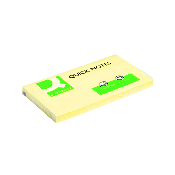 Yellow Standard Sizes Q-Connect Quick Notes 76 x 127mm Yellow (12 Pack) KF10503