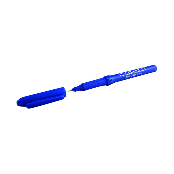 Q-Connect Blue 0.4mm Fineliner Pen (10 Pack) KF25008
