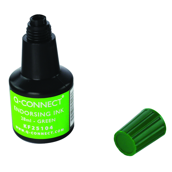 Q-Connect Endorsing Ink 28ml Green (10 Pack) KF25104Q