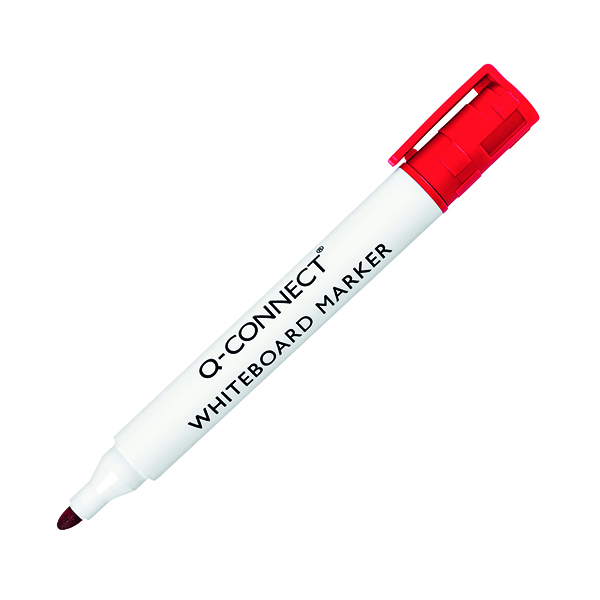 Q-Connect Drywipe Marker Pen Red (10 Pack) KF26037
