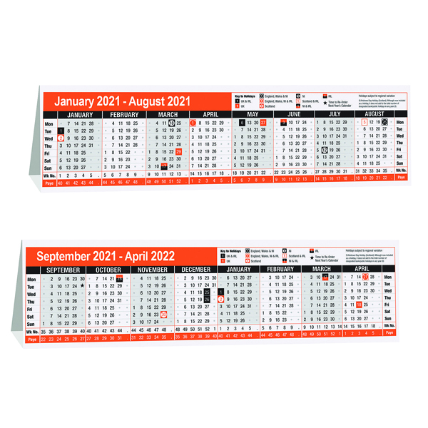 Calendars 16 Month Desktop Calendar 280 x 80mm 2021 KF3004021