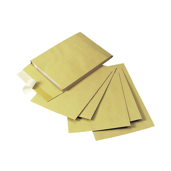 Q-Connect Envelope Gusset 305x254x25mm Peel and Seal 120gsm  Manilla (100 Pack) KF3526