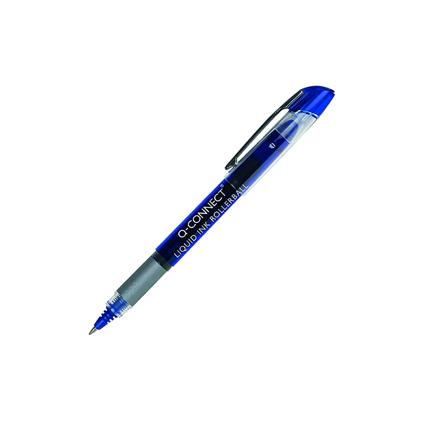 Q-Connect Liquid Ink Rollerball Pen Fine Blue (10 Pack) KF50140