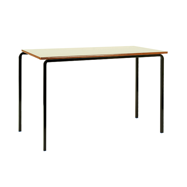 Jemini MDF Edged Class Table W1200 x D600 x H590mm Beech/Black (4 Pack) KF74551
