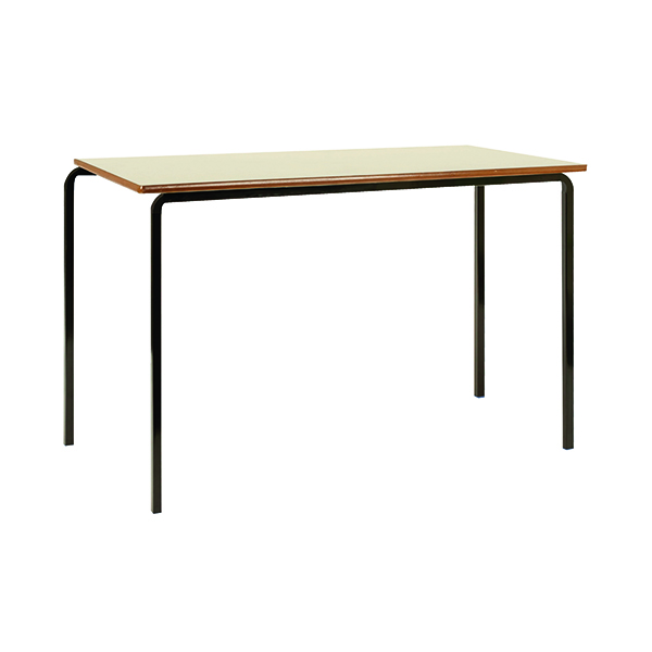 Jemini MDF Edged Class Table W1200 x D600 x H710mm Beech/Black (4 Pack) KF74553