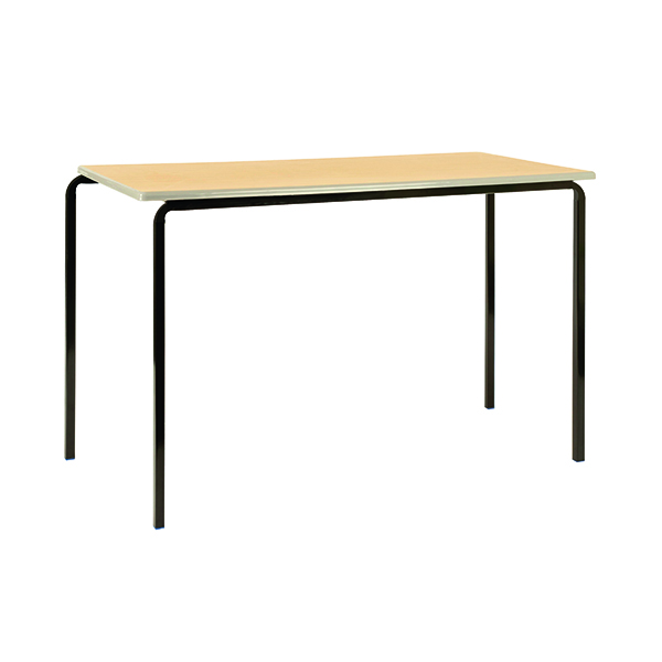 Jemini MDF Edged Class Table W1200 x D600 x H590mm Beech/Silver (4 Pack) KF74557