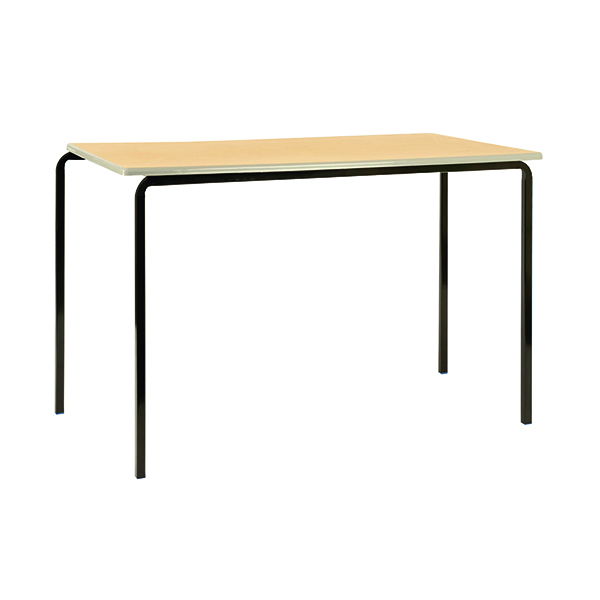 Jemini MDF Edged Class Table W1200 x D600 x H710mm Beech/Silver (4 Pack) KF74559