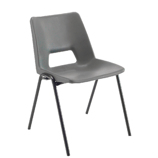 Jemini Polypropylene Stacking Chair Charcoal KF74959