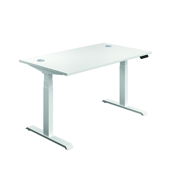Jemini Sit Stand Desk 1200x800mm White/White KF809791