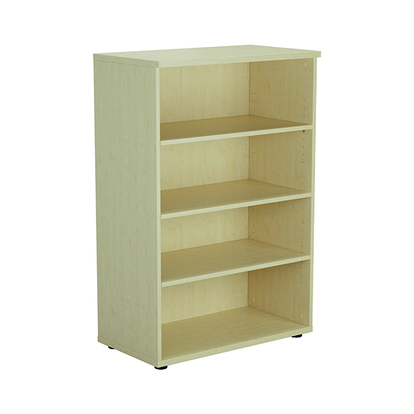 Up To 1200mm High Jemini 1200mm 3 Shelf Wooden Bookcase 450mm Depth Maple KF810353
