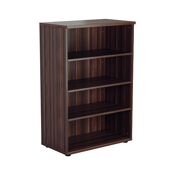 Up To 1200mm High Jemini 1600mm 4 Shelf Wooden Bookcase 450mm Depth Dark Walnut KF810506