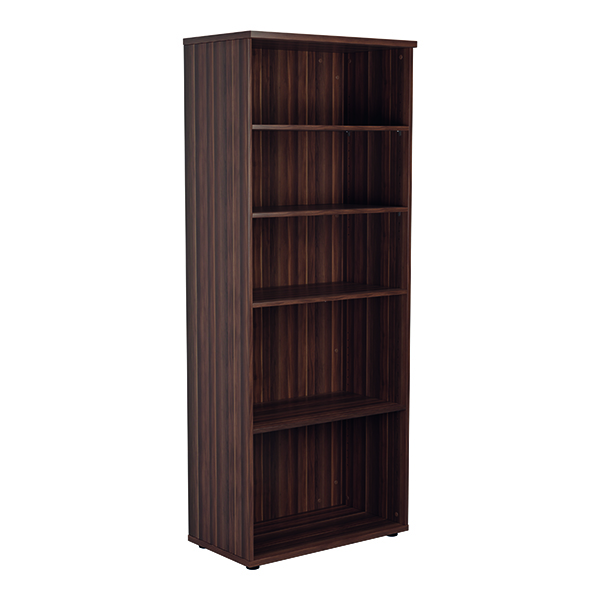 Up To 1200mm High Jemini 2000mm 4 Shelf Wooden Bookcase 450mm Depth Dark Walnut KF811152