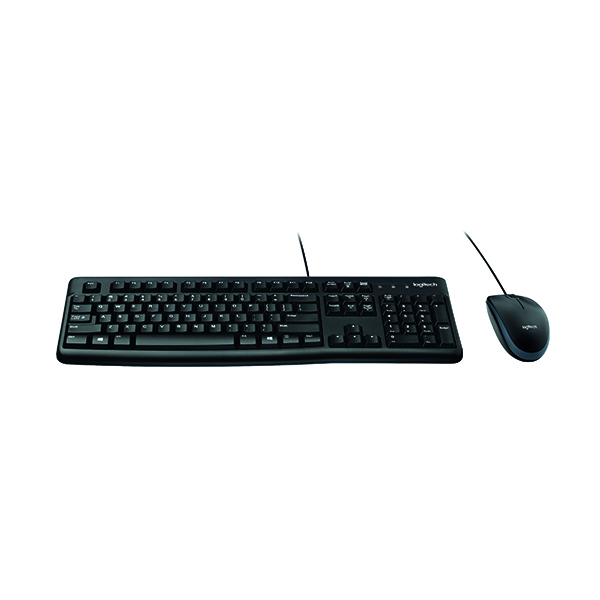 Wired Logitech Black MK120 Wired Keyboard and Mouse Set 920-002552