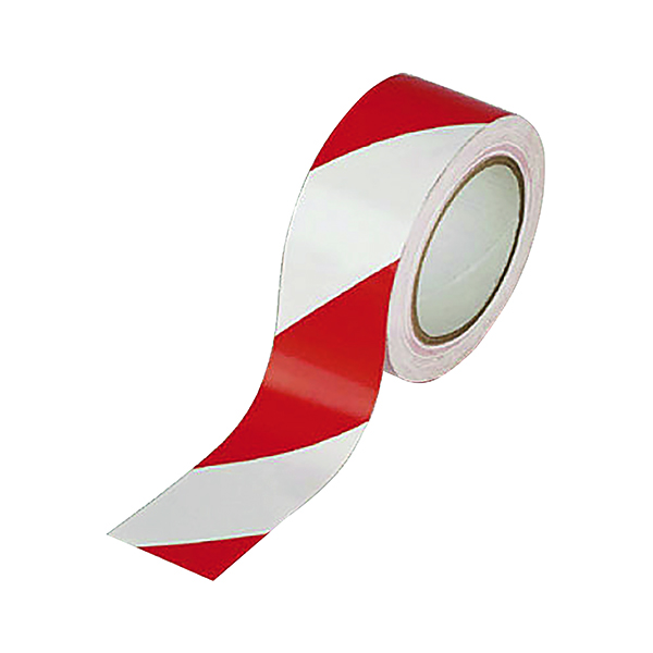 Printed & Coloured Tape Vinyl Tape Hazard White/Red 50mm x 33m (6 Pack) PVC-50-22-HAZWR