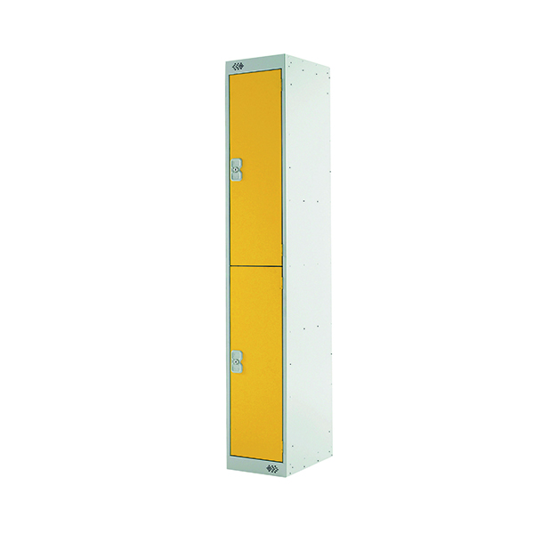 Two Compartment Locker D300mm Yellow Door MC00012