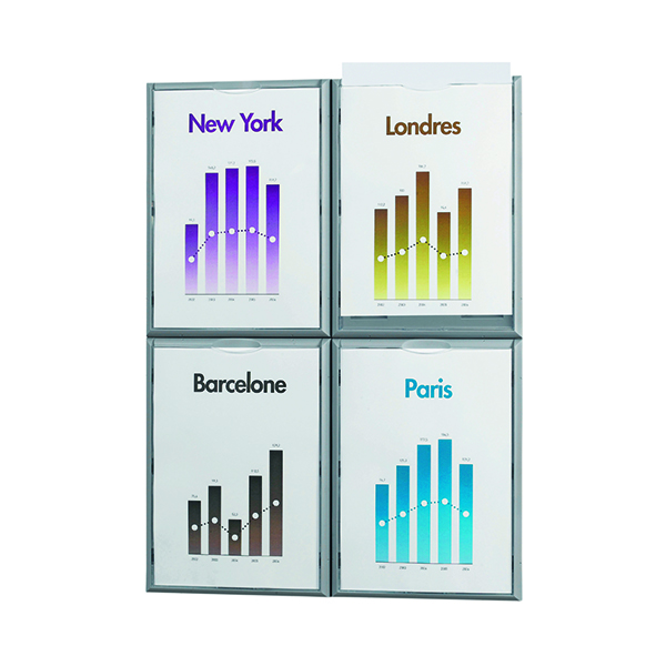 Literature Holders Fast Paper A4 Information Display Silver 4066X4.35