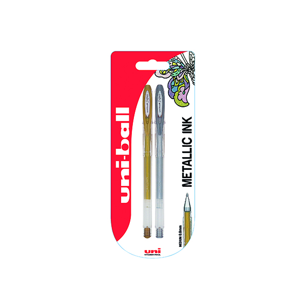 Uni-Ball Gold and Silver Pens Twin Pack Clipstrip (12 Pack) 153486009