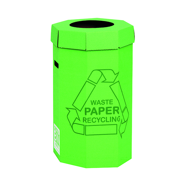 Recycling Bins Acorn Cardboard Recycling Bin 60 Litre Green (5 Pack) 402565