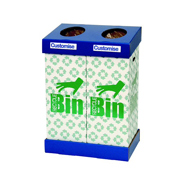 Recycling Bins Acorn Office Twin Recycling Bin Blue/Green 802853