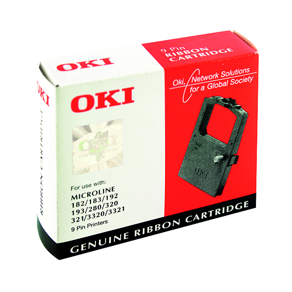 Oki Black Fabric Ribbon For Microline 182/280/320/3320 9002302