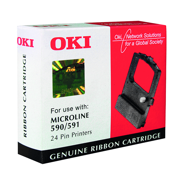 Ribbons Oki Black Fabric Ribbon For Microline 590/591 09002316