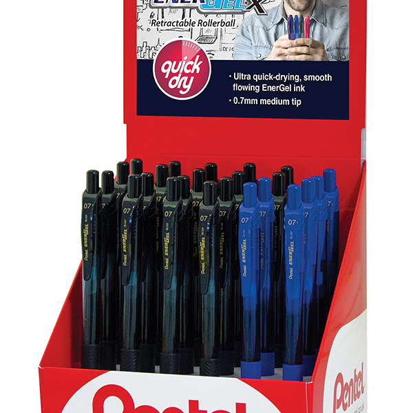 Pentel EnerGel X Retractable Liquid Gel Pens Assorted Display (24 Pack) BL107/2D
