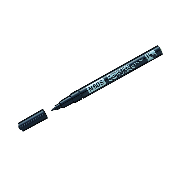 Pentel N50S Permanent Bullet Marker Fine Black (12 Pack) N50S-A