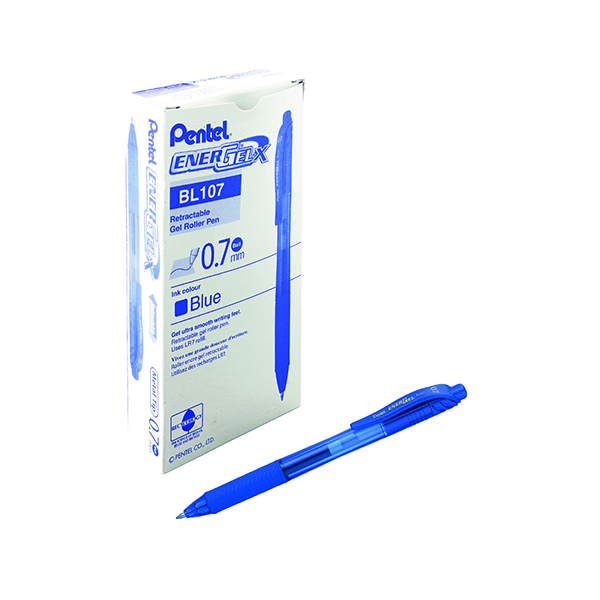 Pentel EnerGel X Retractable Gel Pen Medium Blue (12 Pack) BL107/14-C