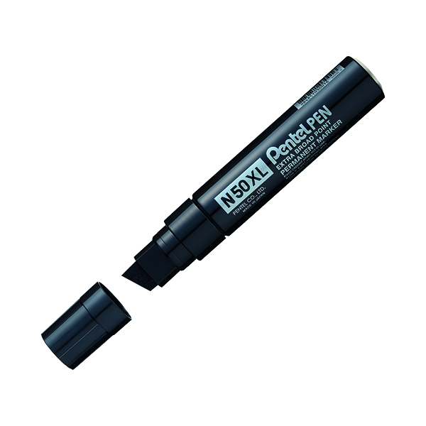 Pentel N50XL Marker Chisel Tip Black (6 Pack) N50XL-A