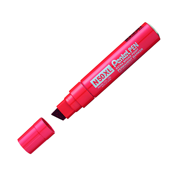 Pentel N50XL Marker Chisel Tip Red (6 Pack) N50XL-B